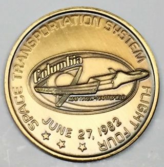 N004 Nasa Space Shuttle Coin / Medal,  Columbia,  Sts - 4 Final Test Flight