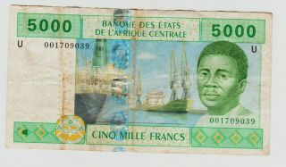 Central African Sates (cameroon) 5000 Francs Note