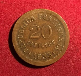 Portuguese Guinea Bissau - 1933 20 Centavos Vf