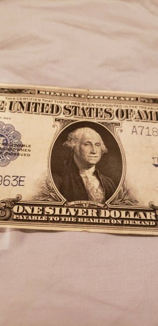 GORGEOUS WOODS/WHITE SILVER CERTIFICATE 1923 $1 LARGE NOTE 4