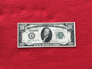 Fr - 2000d 1928 Series $10 Cleveland Federal Reserve Note " Bargain Bin " F - Vf