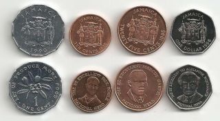 Jamaica 4 Coin Type Set Ackee Fruit Uncirculated