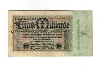 Xxx - Rare 1 Billion Mark Weimar Inflation Banknote 1923 In Ok Con
