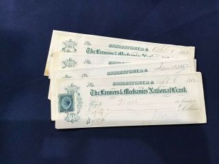 1882 Farmers & Mechanics National Bank Of Georgetown Washington Dc 14 Checks