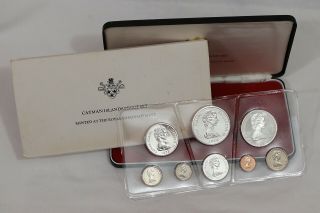 1973 Cayman Island 8 Pc.  Proof Set W/4 Silver Coins B20 Cg24
