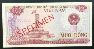 Viet Nam 10 Dong Specimen 1985 P.  93