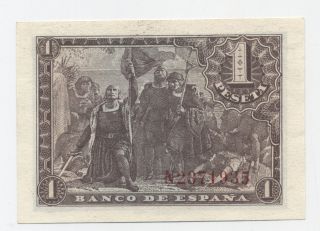Spain España 1 Pesetas 21 - 5 - 1943 Pick 126.  a UNC Uncirculated Banknote Serie N 2
