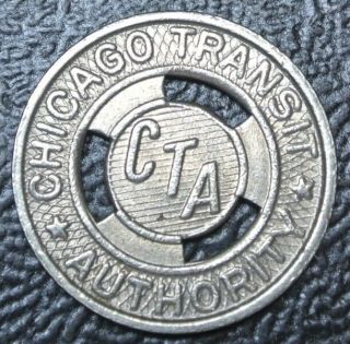 1950 CTA CHICAGO TRANSIT AUTHORITY White Metal TOKEN - 2