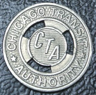 1950 CTA CHICAGO TRANSIT AUTHORITY White Metal TOKEN - 3