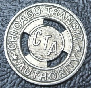 1950 CTA CHICAGO TRANSIT AUTHORITY White Metal TOKEN - 4