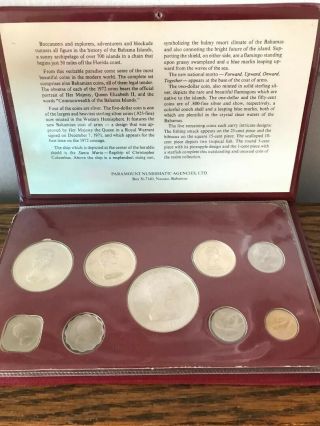 1972 Commonwealth Of The Bahamas Franklin 9 Coin Proof Set
