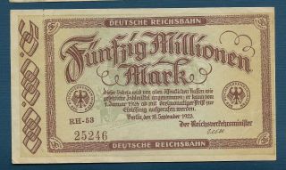Germany 50 Millionen Mark,  1923,  Xf,  Yellow
