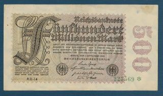 Germany 500 Million Mark,  1923,  Vf,
