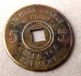 Mississippi State Sales Tax Commission 5 Mill Change Correct Payment Brass Token