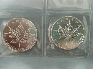 2 2013 Canada 1 Ounce Silver Maple Leaf Coins Bu Canadian One Ounce