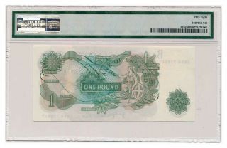 GREAT BRITAIN banknote 1 POUND 1970.  PMG AU - 58 2