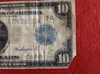 $10.  00 large FEDERAL RESERVE NOTE - - POOR TO 3