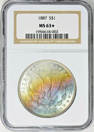 1887 Morgan Silver Dollar - Ngc Ms - 63 Star - State 63 Star