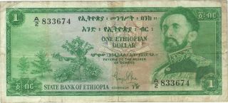 1961 1 One Dollar Haile Selassie Ethiopia Currency Banknote Note Money Bill Cash