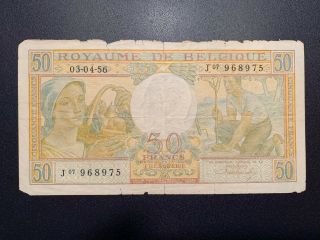 Belgium 50 Francs 1956 P - 133b