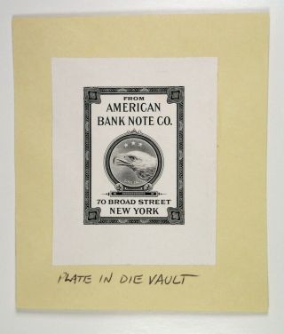 American Bank Note Co Proof Book Plate Or Label 2.  5 X 3 Inches Intaglio Unc Abnc