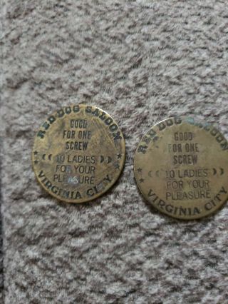 Good For One Night Novelty Brothel Token Red Dog Saloon Virginia City Coins