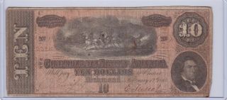 Feb 17 1864 Richmond Va Csa Confederate Ten Dollar $10 Note