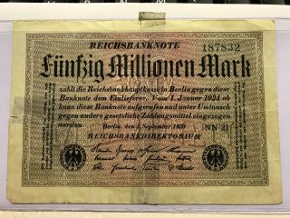 Fünfzig Millionen Mark Reichsbanknote,  1 September 1923 3865