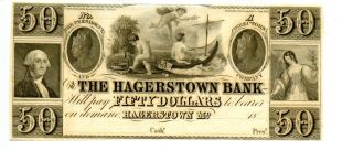 $50 Hagerstown Bank.  Md.  Cu