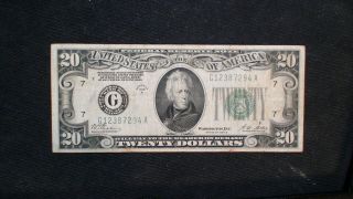 1928 B Twenty Dollar Gold Clause Federal Reserve Note $20 Bill Start At 99 Cents