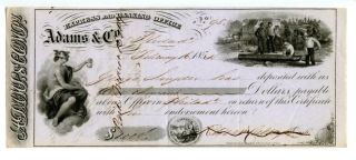 1854.  Philadelphia Adams & Co.  Check/cd