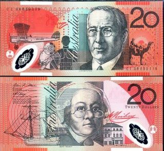 Australia 20 Dollars 2008 P 59 Polymer Unc Banknote Nr