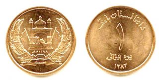 Sixty (60) Afghanistan 1 Afghani Uncirculated Coins Km 1044