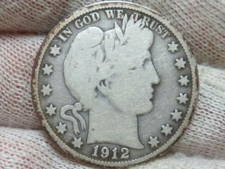 1912 S Silver Barber Half Dollar Full Rims And A Little Bit Of Liberty