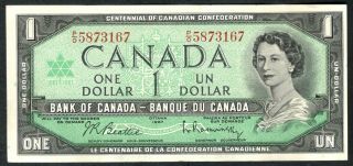1954 Canada 1 Dollar Note.