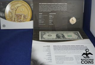 2015 Us Mohawk Ironworkers $1 Dollar Coin & Currency Set W/ & Sleeve