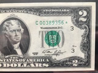 1976 Star $2 Two Dollar Bills (philadelphia " C “) Uncirculated