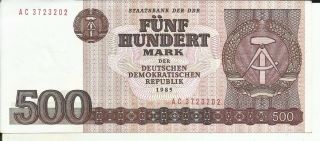 Germany Ddr 500 Marks 1985 P 33.  Unc.  6rw 06mar