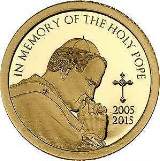 Tanzania 2015 1500 Shillings In Memory Of The Holy Pope 0.  5 G Gold Proof Coin