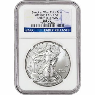 2015 - (w) American Silver Eagle - Ngc Ms70 - Early Releases