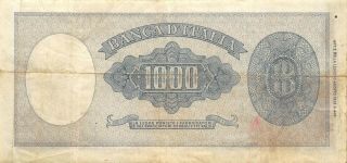 Italy 1000 Lire 18.  8.  1947 Series D 56 Circulated Banknote MEit 2