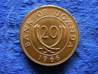 Uganda 20 Cents 1966,  Km3