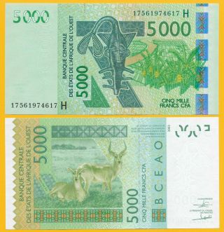 West African States 5000 Francs Niger (h) P - 617h 2017 Unc Banknote