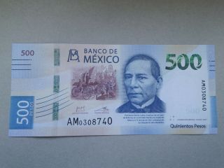 Banko De Mexico 500 Pesos 2017 (1) P - Unc
