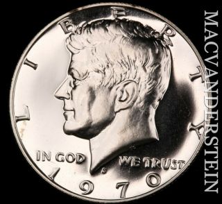 1970 - S Kennedy Half Dollar - Lustrous Silver Gem Proof I4992