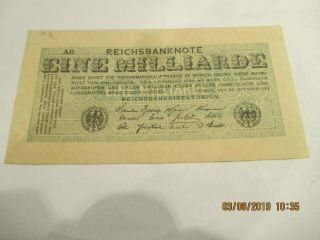 1923 Germany 1 Million Mark,  P - 122