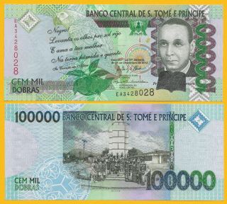 St Thomas & Prince / Sao Tomé E Principe 100000 Dobras P - 69 2013 Unc Banknote
