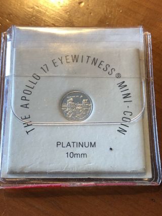 1973 The Apollo 17 Eyewitness Mini Platinum Coin Plastic Case &