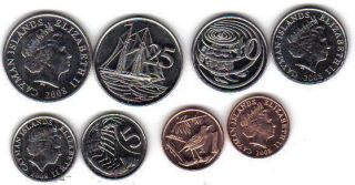 Cayman Islands: 4 - Piece Uncirculated Coin Set,  1 To 25 Cents