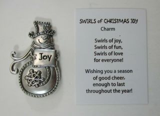 Z Joy Swirls Of Christmas Joy Snowman Christmas Pocket Charm Figurine